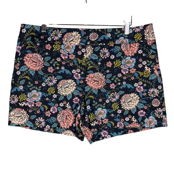 LOFT Ann Taylor The Riviera Short Floral Print Navy Pink Casual Shorts - 10 - Picture 2 of 6